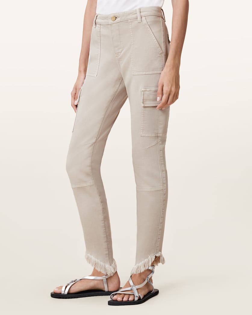 Duran Skinny Denim Cargo Jeans CREAM WHITE | ALLSAINTS